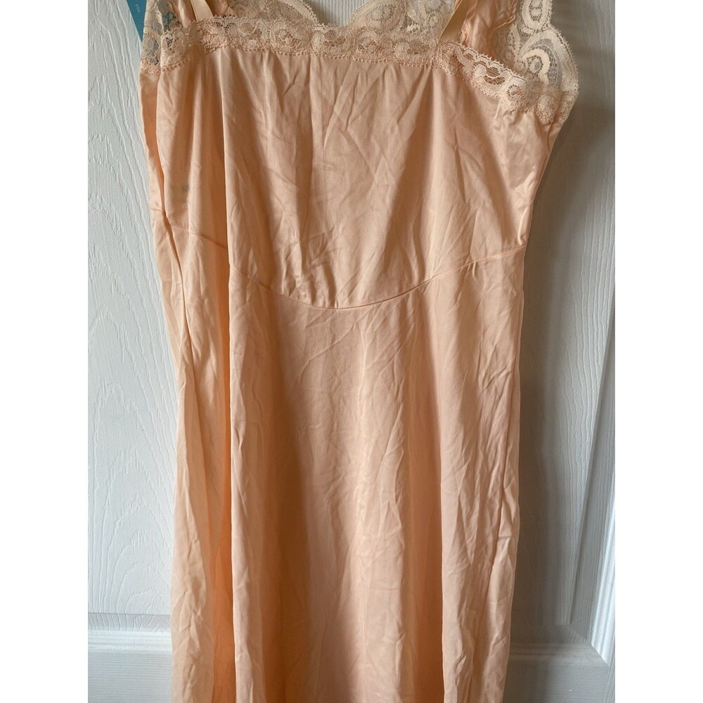 Kayser Vintage Nightgown NWT Women’s Size 32 Pink Peach Floral Lace Nightie - Picture 7 of 10